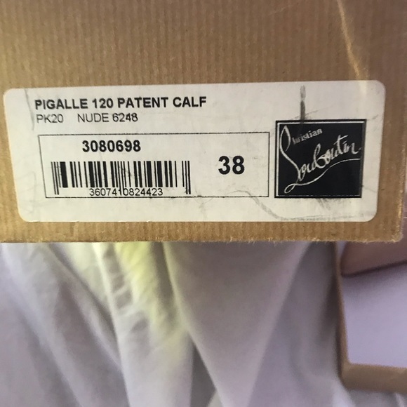 CHRISTIAN LOUBOUTINS  BN, original box, shoe bags, patent leather beige size 38 - Picture 4 of 10